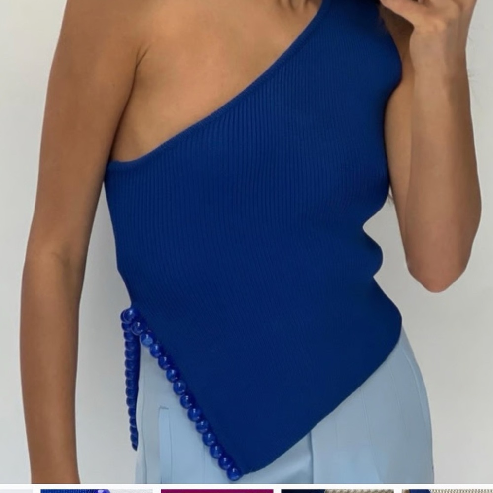 Zara Asymmetrical Blue Top